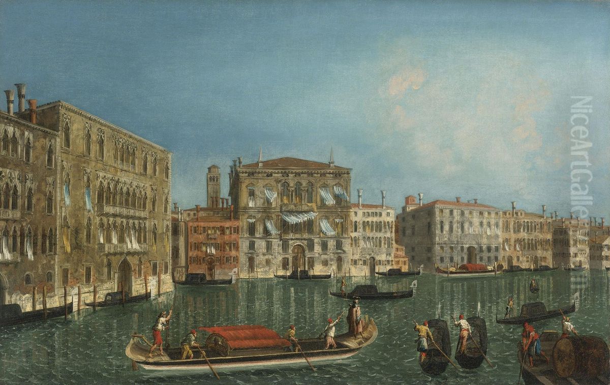 The Grand Canal, Venice, With Palazzo Foscari And Palazzo Balbi Oil Painting by Michele Marieschi
