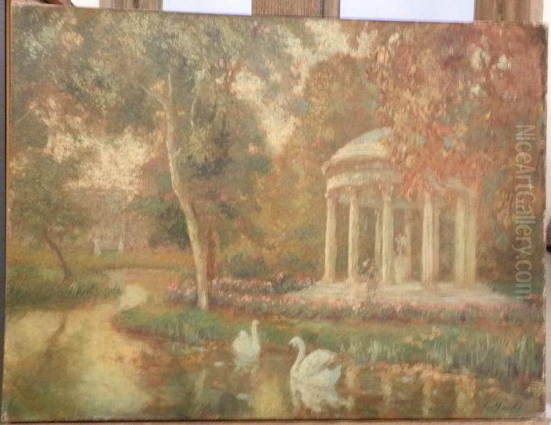 Le Temple De L'amour Au Parc Monceau Oil Painting by Claude Marks