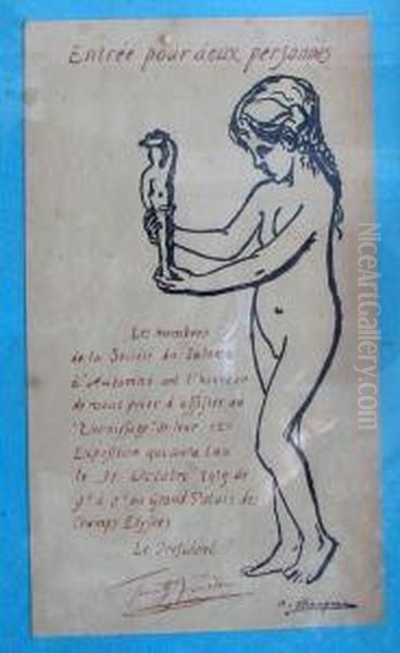 Invitation Au Salon D'automne Oil Painting by Albert Marque