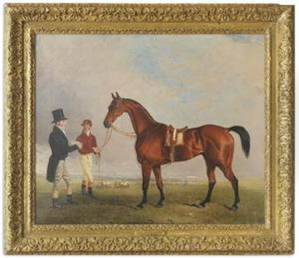 Mr. Day's Liston With Sam And William Chifney At Bath Racecourse Oil Painting by Benjamin Marshall