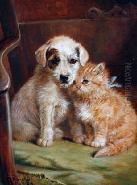 Darby And Joan Oil Painting by John Fitz Marshall