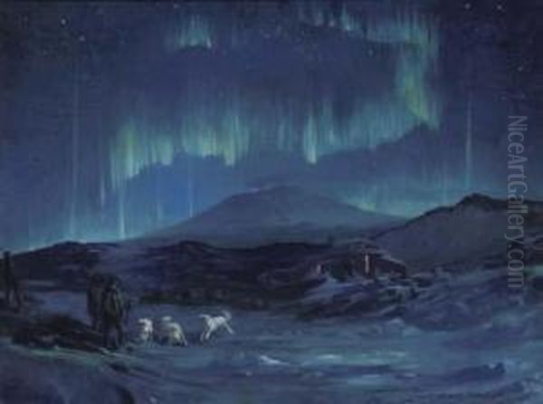Aurora Australis Oil Painting by George Marston