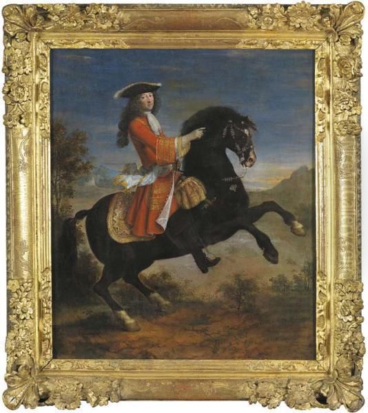 Portrait Equestre Oil Painting by Jean-Baptiste Martin