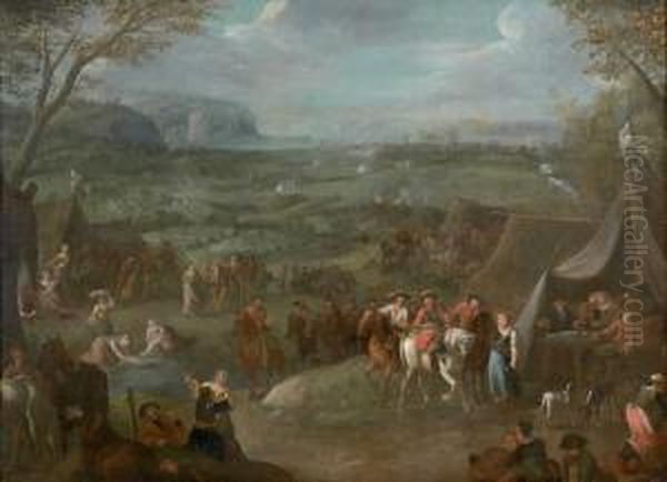 Scene De Campementmilitaire Oil Painting by Jean-Baptiste Martin