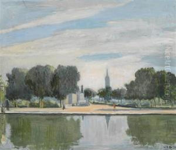 The Garden In Peyrouse Oil Painting by Eugene Louis Martin