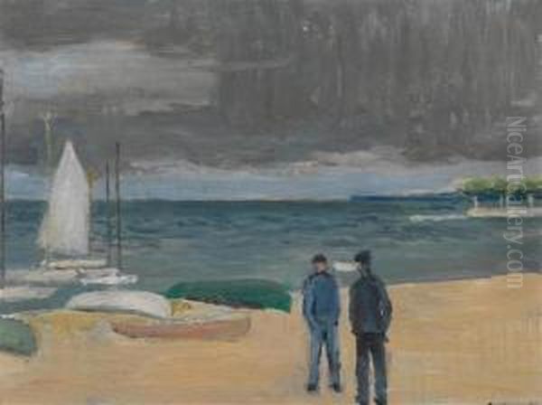 The Sailing Boat Oil Painting by Eugene Louis Martin