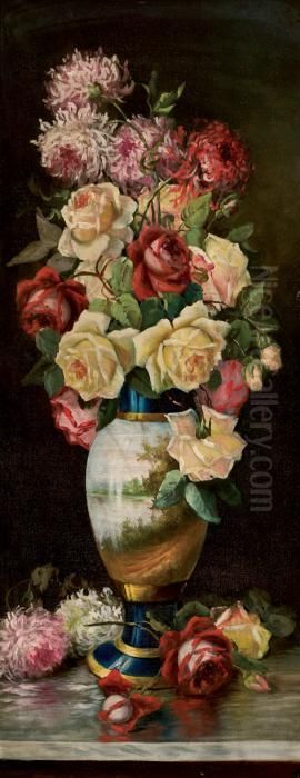 Florero Oil Painting by Fernando Martinez Checa