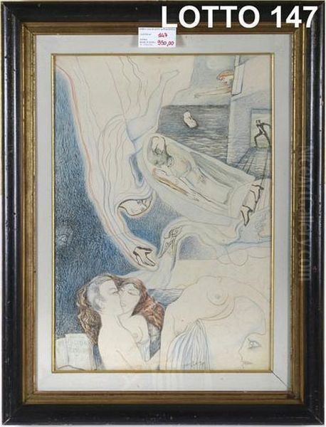 La Rossa Oil Painting by Alberto Martini