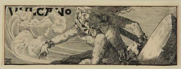 Illustrazione Per La Secchia Rapita Oil Painting by Alberto Martini