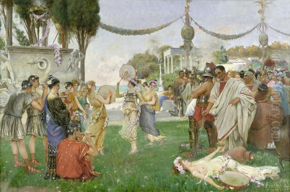 Fest Im Antiken Rom Oil Painting by Filippo Martori Savini