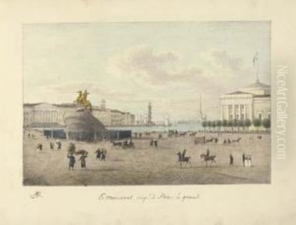 Vues De Saint-petersbourg Dessinees D'apres Nature Et Lithographiees Oil Painting by Andrei Yefimovich Martynov