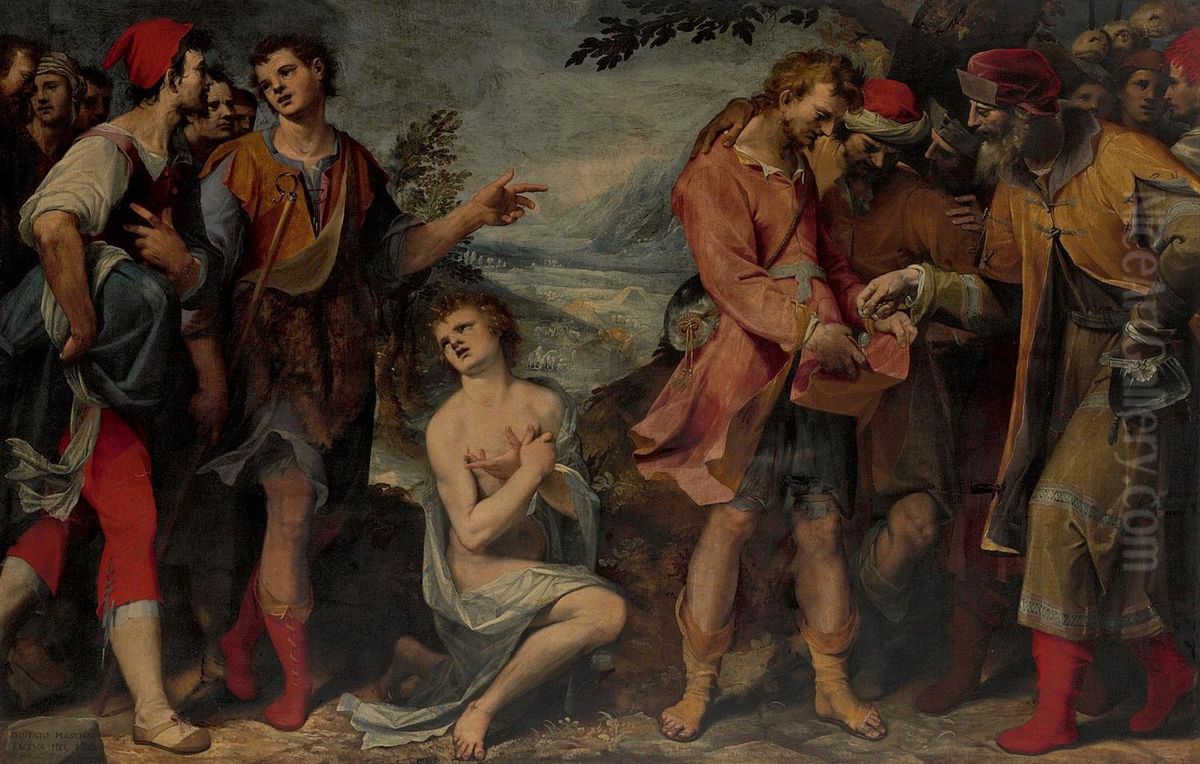 Joseph Being Sold By His Brothers Oil Painting by (attr.) Mascagni, Donato (Fra Arsenio)