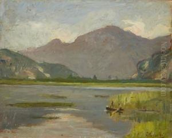 Paesaggio Lacustre Oil Painting by Giuseppe Mascarini