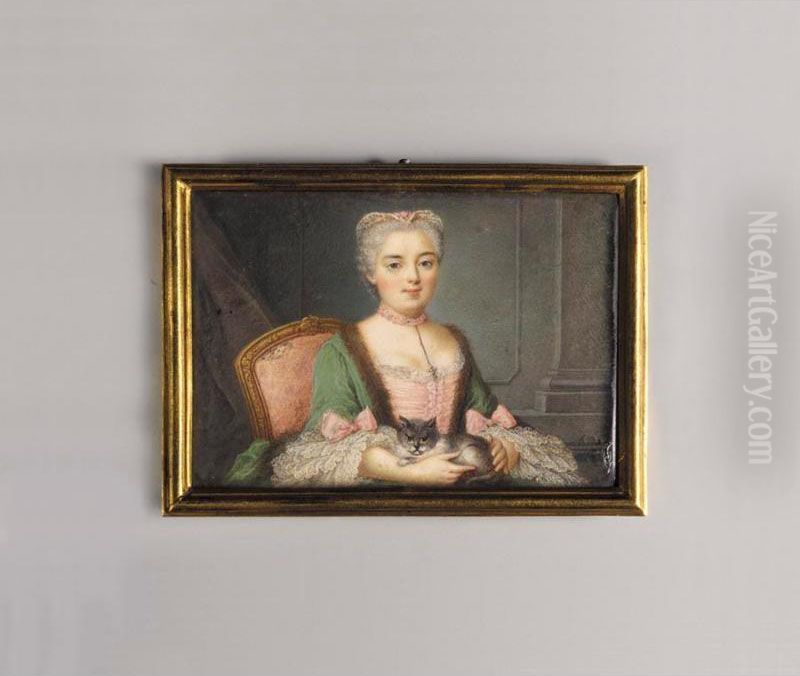 A Lady Oil Painting by Jean Baptiste Masse