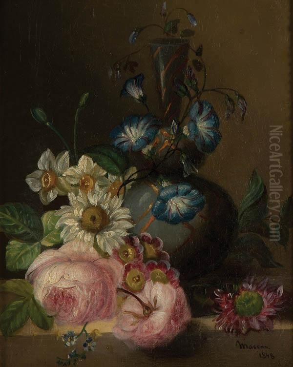 Floral Still Life Oil Painting by Benedict Masson