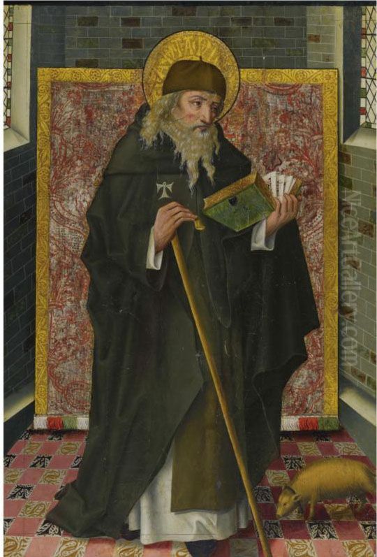 Saint Anthony Abbot Oil Painting by Master Of The Death Of Saint Nicholas Of Munster