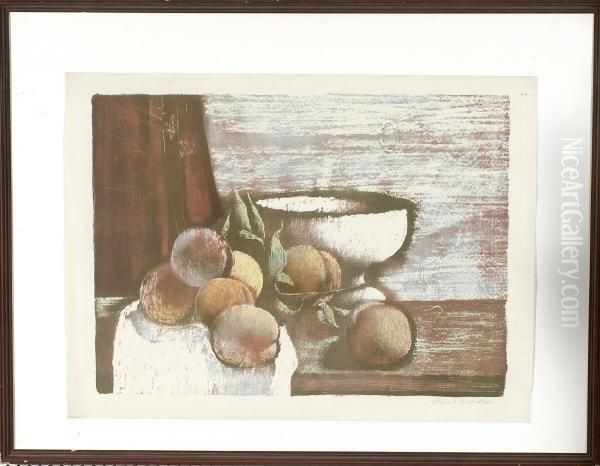 Fruchtestilleben Oil Painting by Arvid Mather