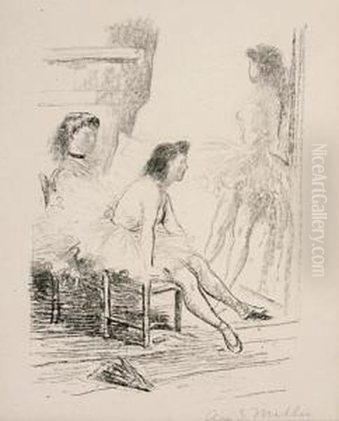 Drei Balettanzerinnen Oil Painting by Arvid Mather