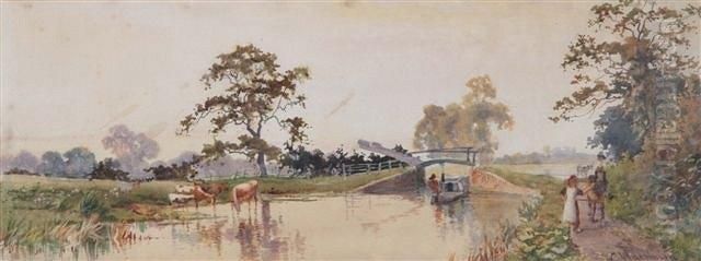 Canal Scenes Oil Painting by Edward William Mathison