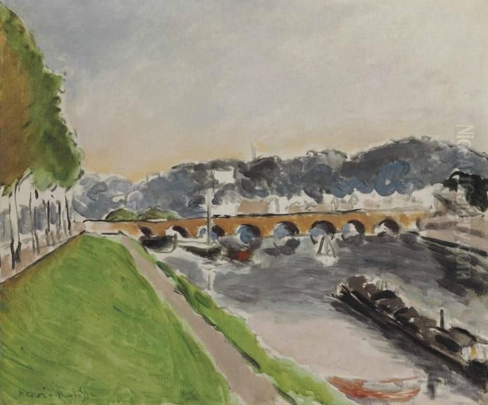 Le Pont De Sevres Au Chaland Oil Painting by Henri Matisse