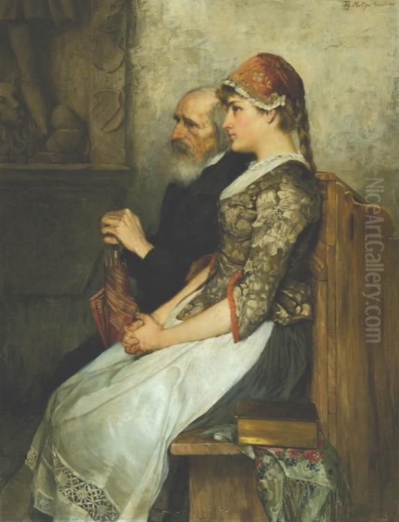 Devotion Oil Painting by Theodor Matthei