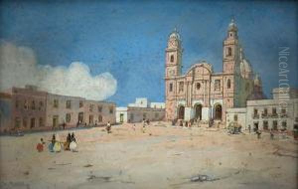 Vista De La Catedral De Montevideo Oil Painting by Leonie Matthis