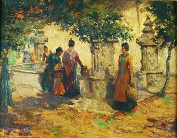 Cantareras Oil Painting by Virgilio Mattoni de la Fuente