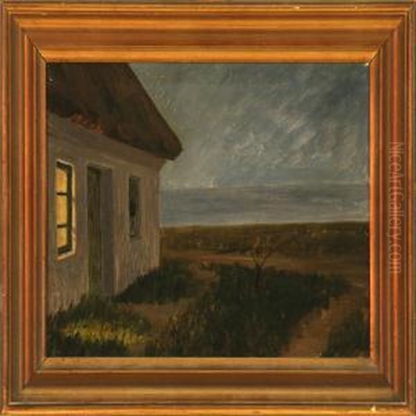 The Fisherman Is Expected Home At Night Oil Painting by Valdemar Erhardt J. Mau