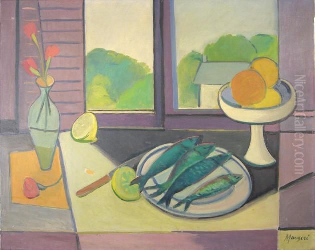 Natura Morta Con Pesci Oil Painting by Concetto Maugeri