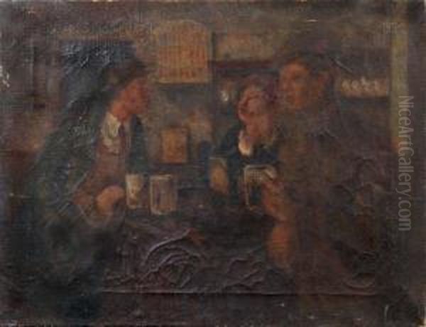 A Welcome Pint Oil Painting by Elizabeth Cameron Mawson