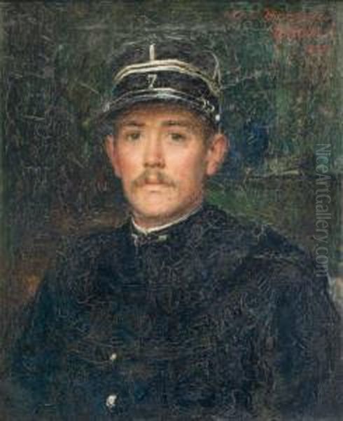 Jeune Homme En Uniforme Oil Painting by Edgard Maxence