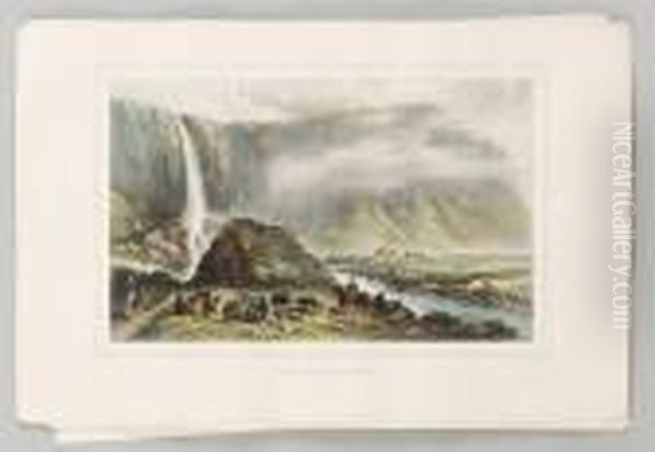 Islande Oil Painting by Auguste Etienne Francois Mayer