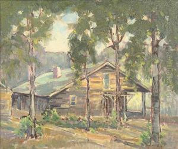 Cabin In Vermont Oil Painting by Peter Bela Mayer