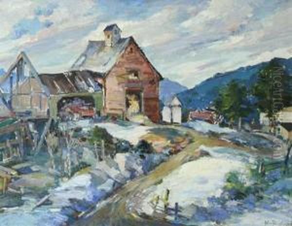 Winter Oil Painting by Peter Bela Mayer