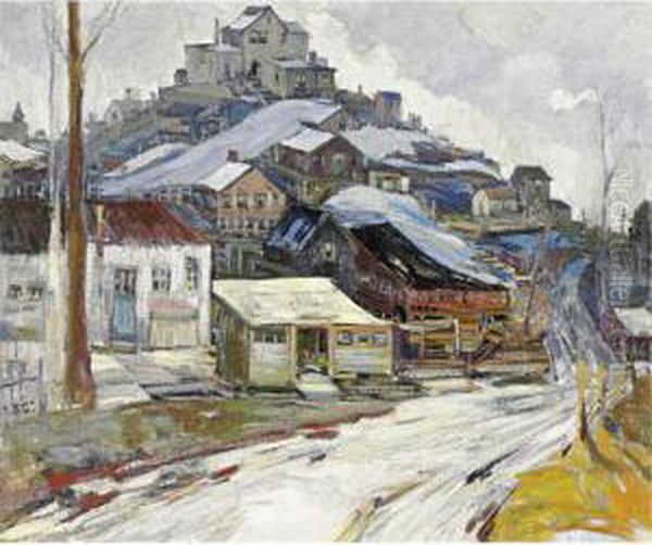 Hillside Village Living Oil Painting by Peter Bela Mayer