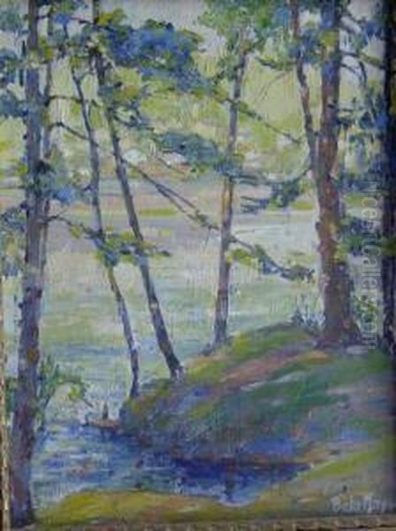 View Through The Trees Oil Painting by Peter Bela Mayer