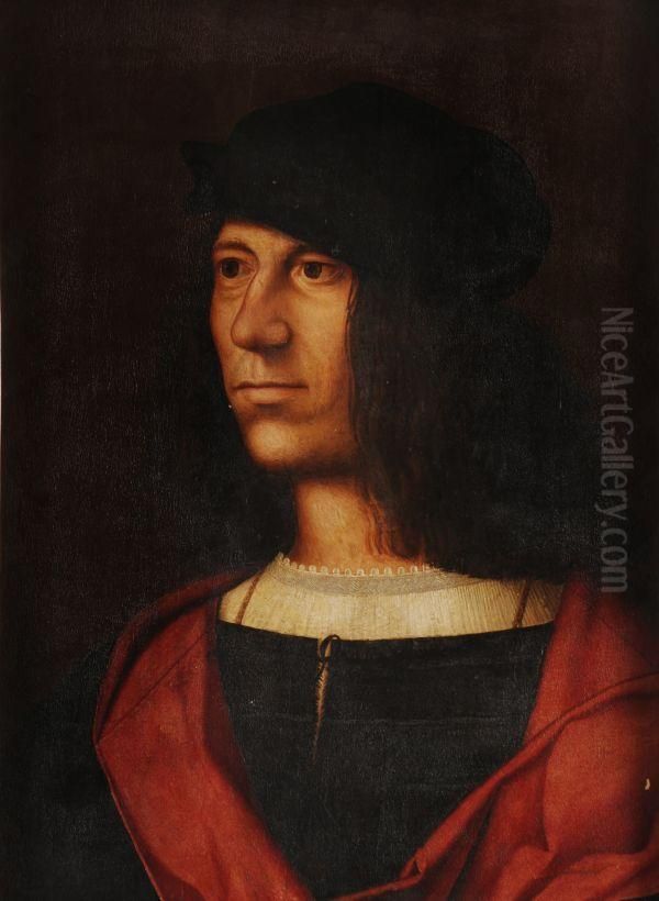 Portrait Of A Man Oil Painting by Filippo Mazzola or Mazzuola