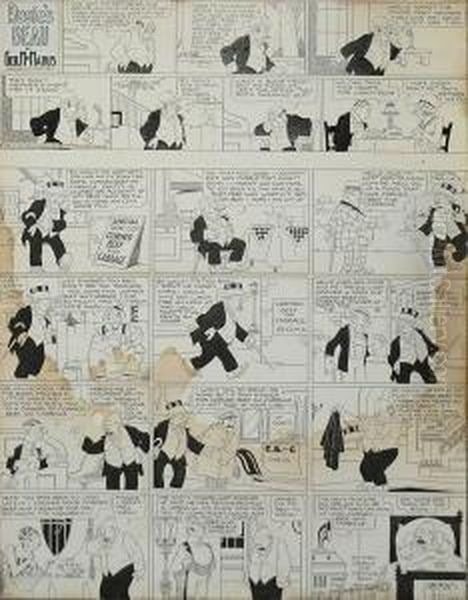 Jiggs Has A Lunch Of Corned Beef And Cabbage And Is Repeatedly Reminded Of It. Oil Painting by George Mc Manus