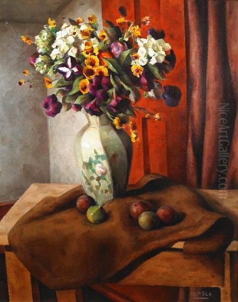 Petunias And Phlox Oil Painting by Henry Lee Mcfee