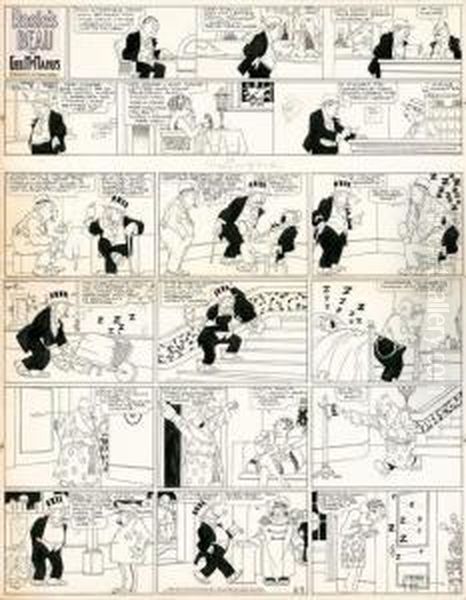 Bringing Up Father & Rosie's Beau Oil Painting by Geo Mcmanus