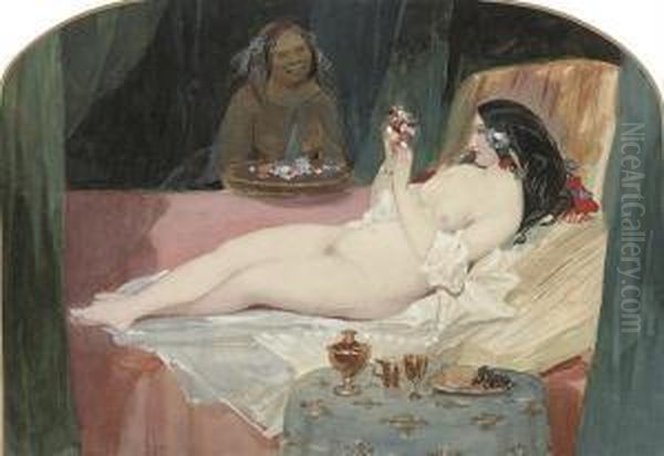 In The Harem Oil Painting by Joseph Kenny Meadows