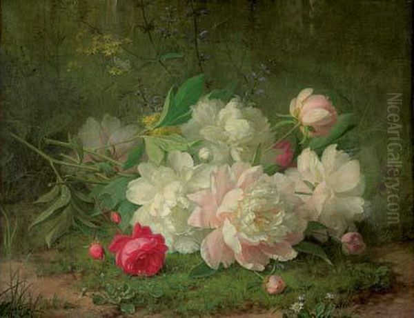 Bouquet De Fleurs Oil Painting by Jules Ferdinand Medard