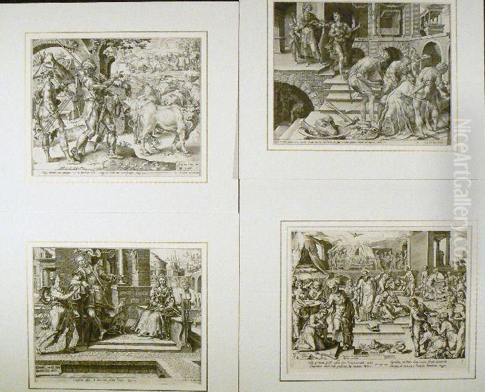 Scene Bibliche Oil Painting by Maarten Jacobsz Van Veen Meemskerk