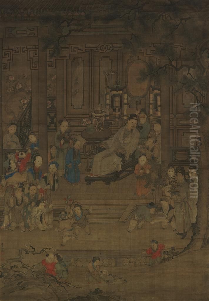 Spring Festival Oil Painting by Leng Mei