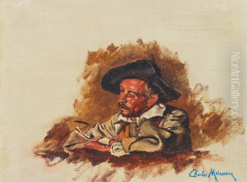 Portrait D'homme Oil Painting by Jean-Charles Meissonier