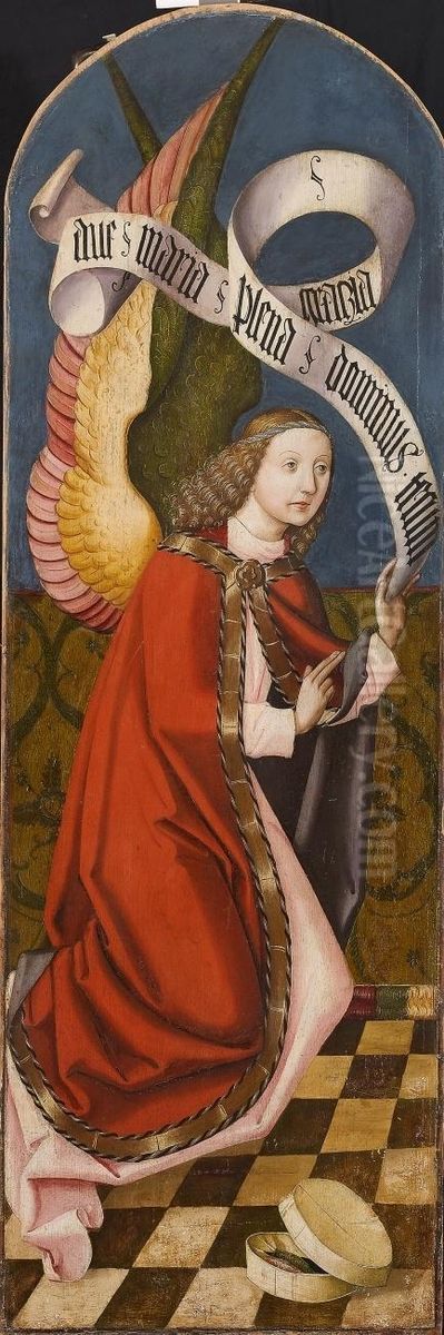 Verkundigung An Mariazwei Szenen Aus Dem Leben Petri Oil Painting by Meister Des Dinkelsbuhler Marienlebens