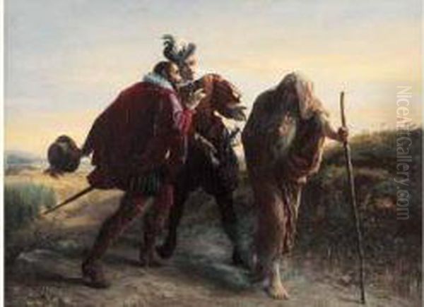 < Le Juif Errant >. Oil Painting by Gaston-Theodore Melingue