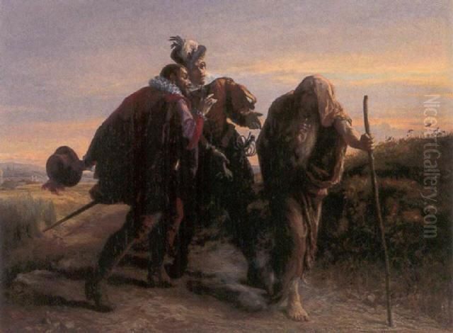 The Wandering Jew Oil Painting by Gaston-Theodore Melingue