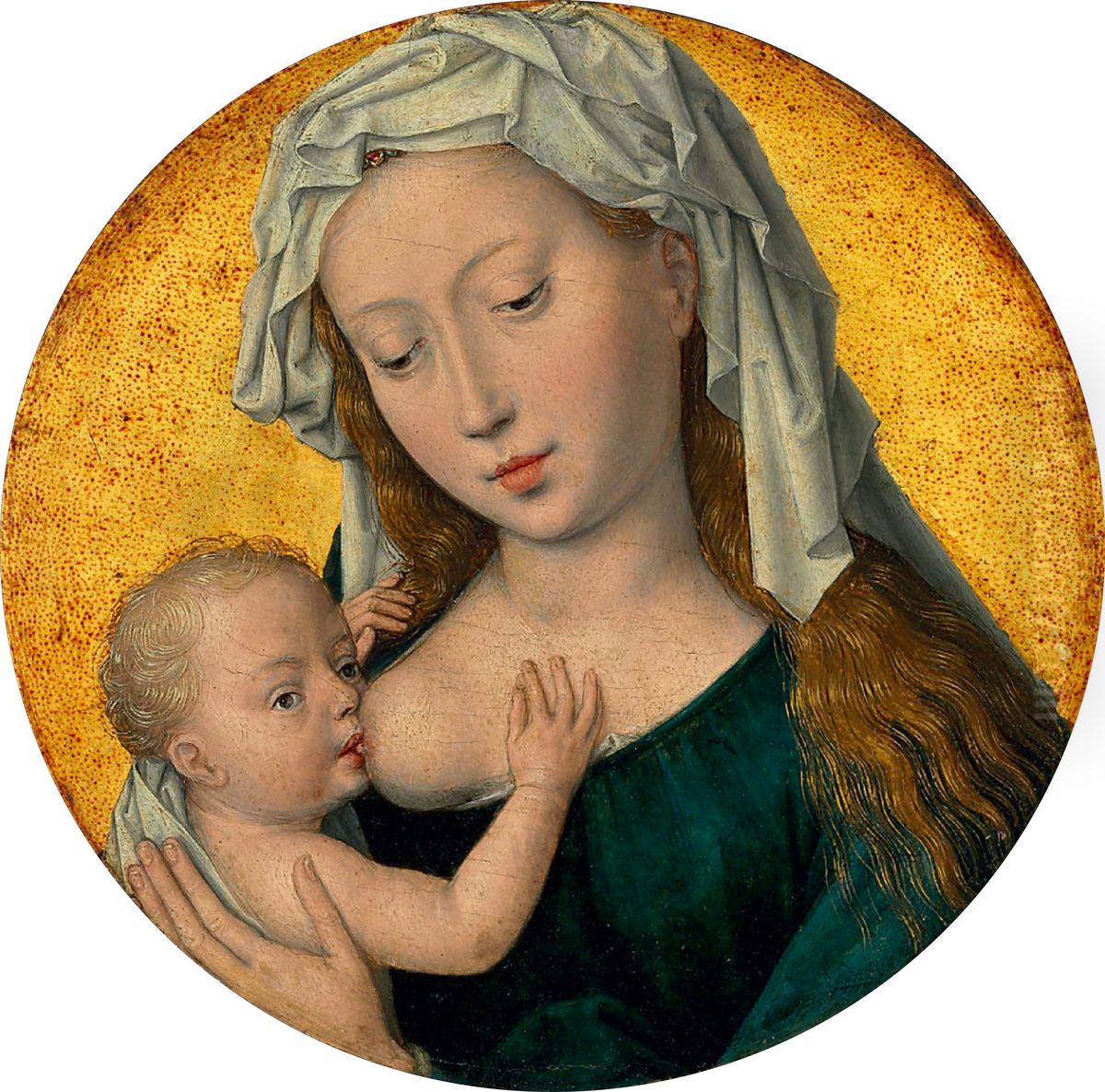 The Virgin Mary Nursing The Christ Child Oil Painting by (manner of) Memling, Hans