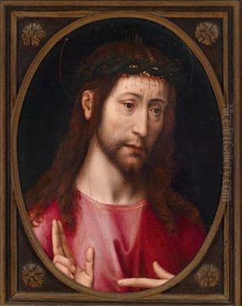 Segnender Christus Oil Painting by (manner of) Memling, Hans